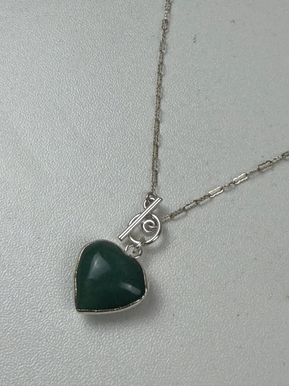 Small Heart Charm Necklace - ASST Stones