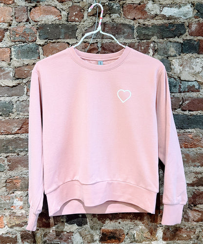 Sweetheart Crew Sweatshirt - Blush Pink