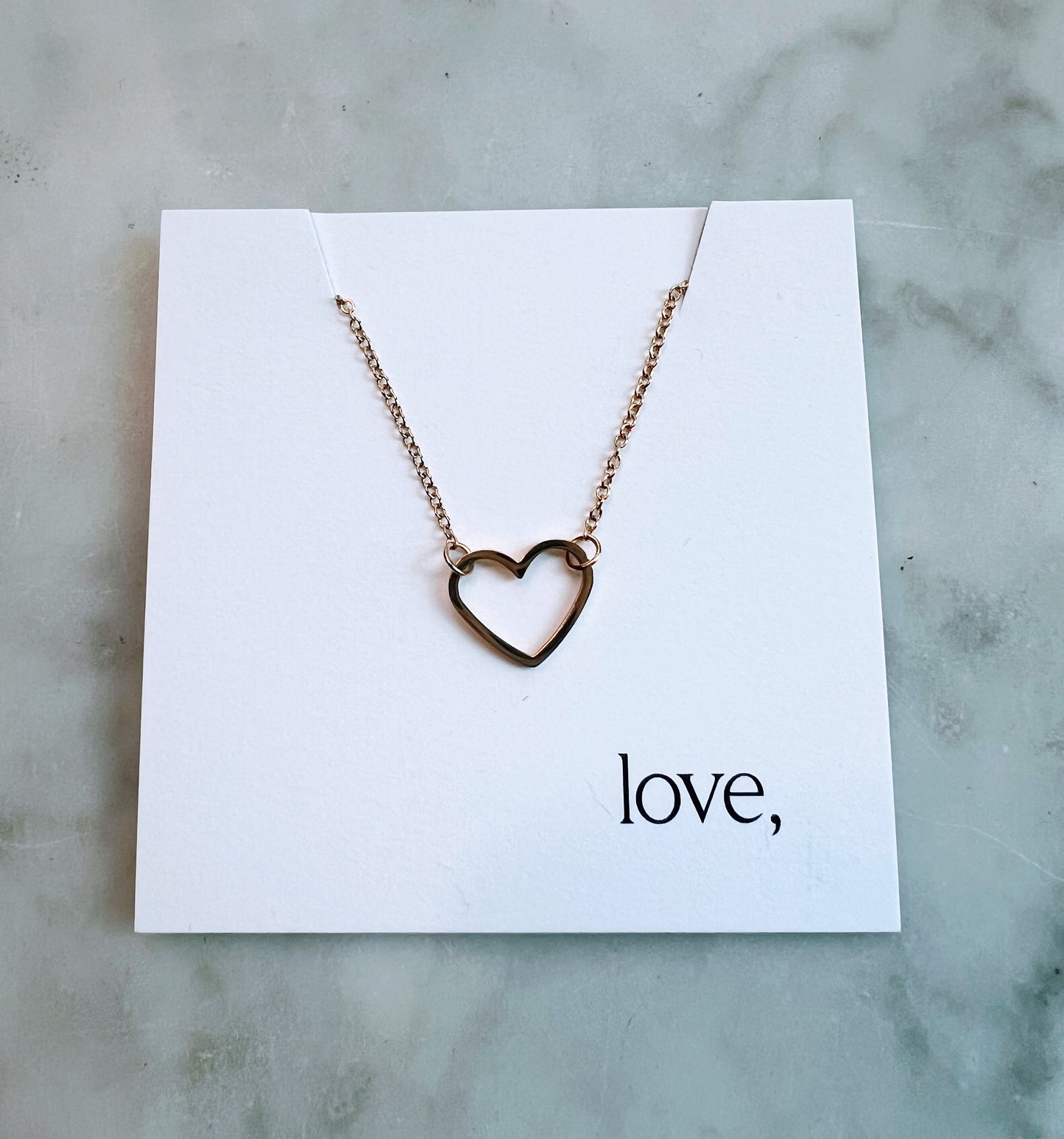 Open Heart Necklace - Gold