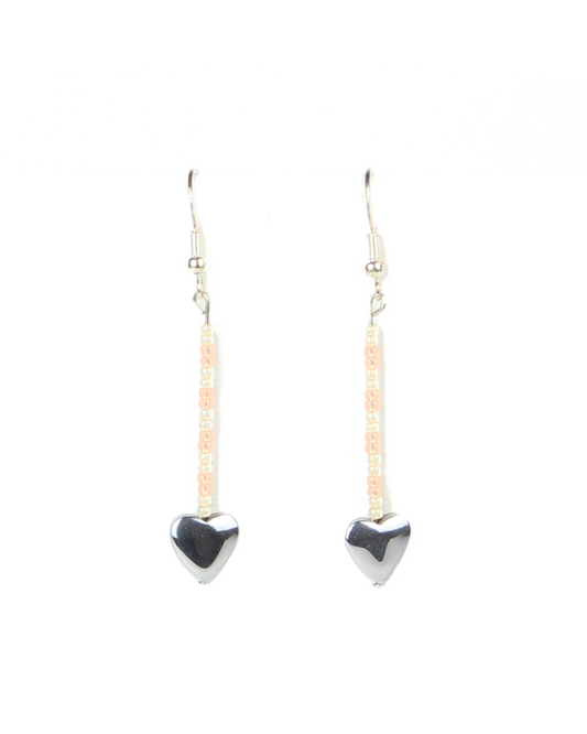 Heart-shaped earrings with a white background