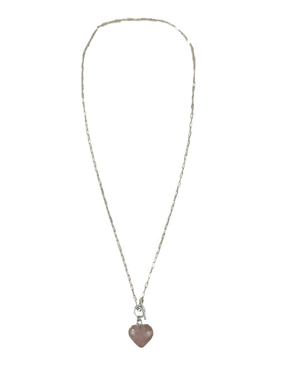 Small Heart Charm Necklace - ASST Stones