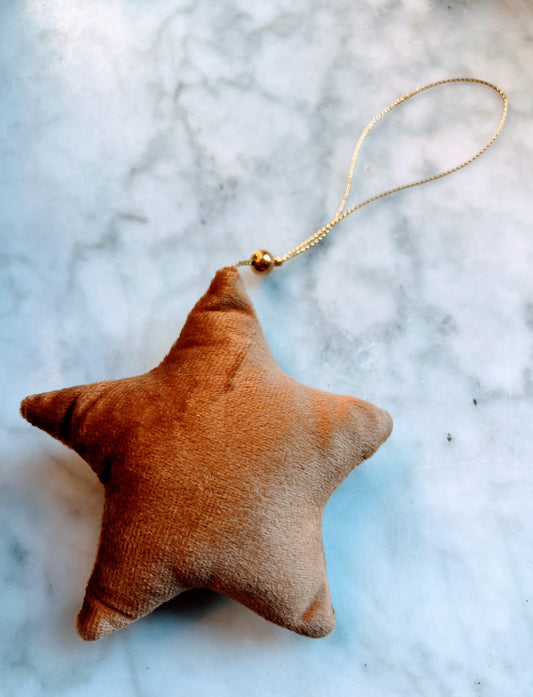 Velvet Star Ornament - Caramel