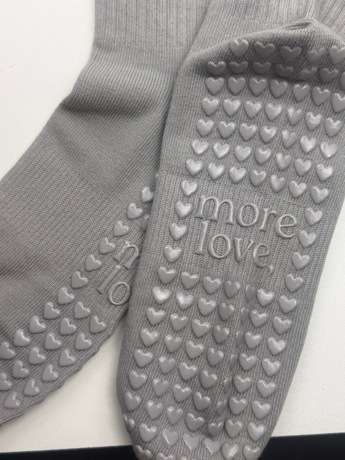 Heart Pilates Sock - Grey