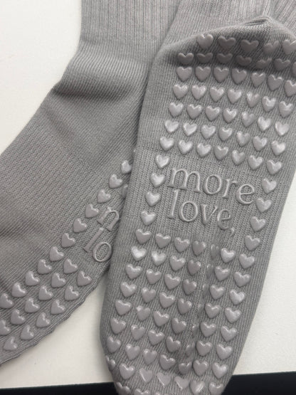 Heart Pilates Sock - Grey