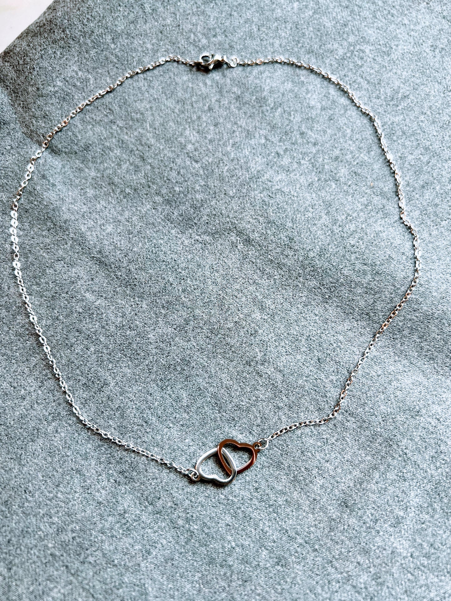 Linked Hearts Necklace - Silver