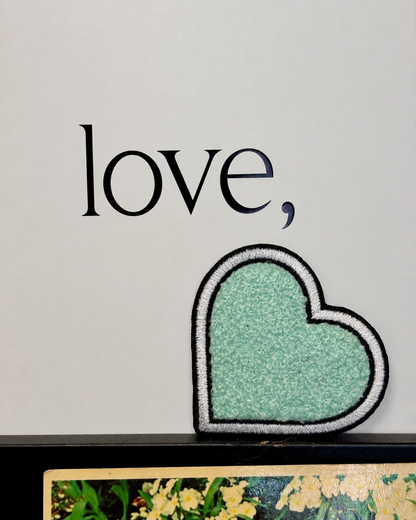 Chenille Heart Patch - Mint