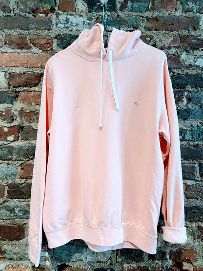 Heart Patch Hoodie - Coral