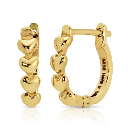 Heart Huggie Earring - Yellow Gold