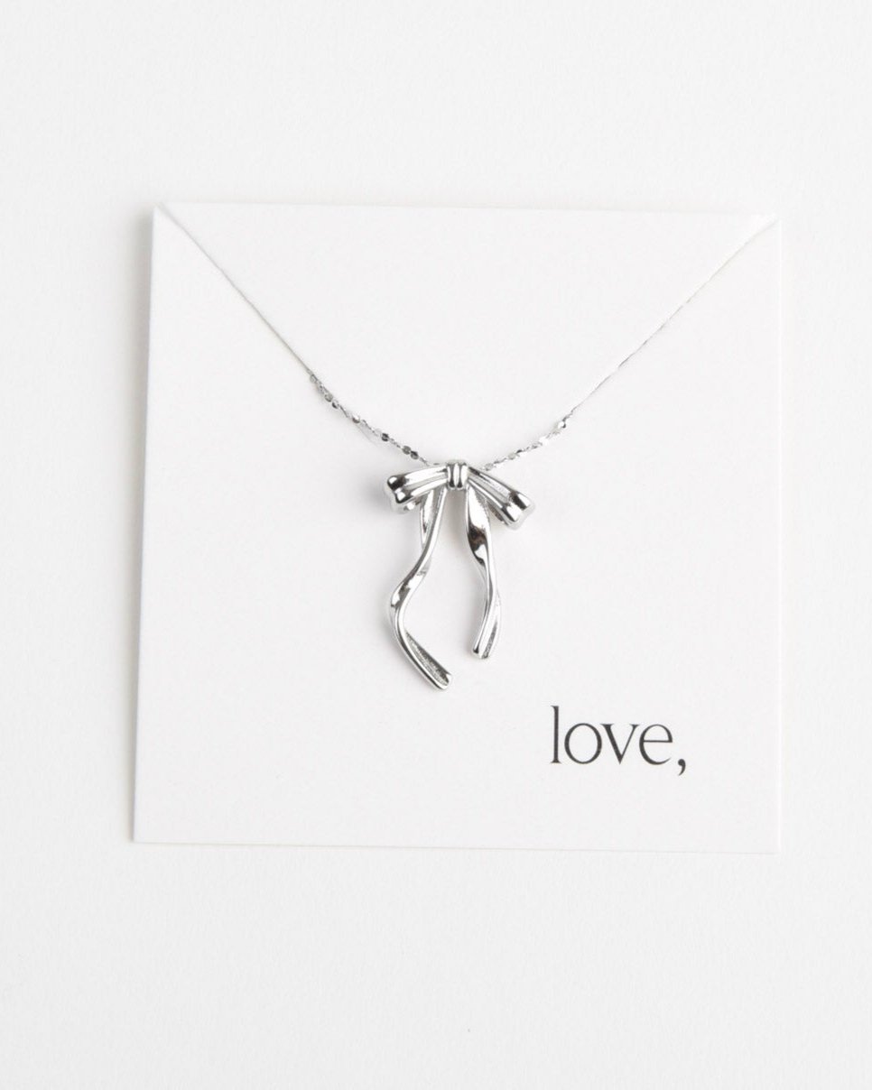 Bow Necklace - Silver