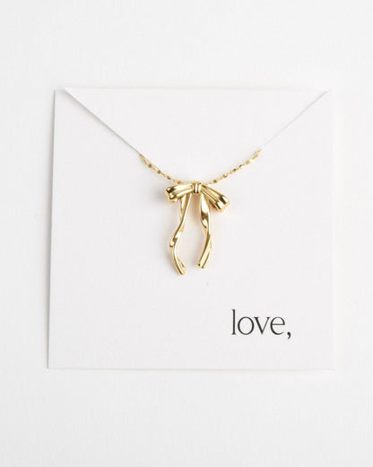 Bow Necklace - Gold