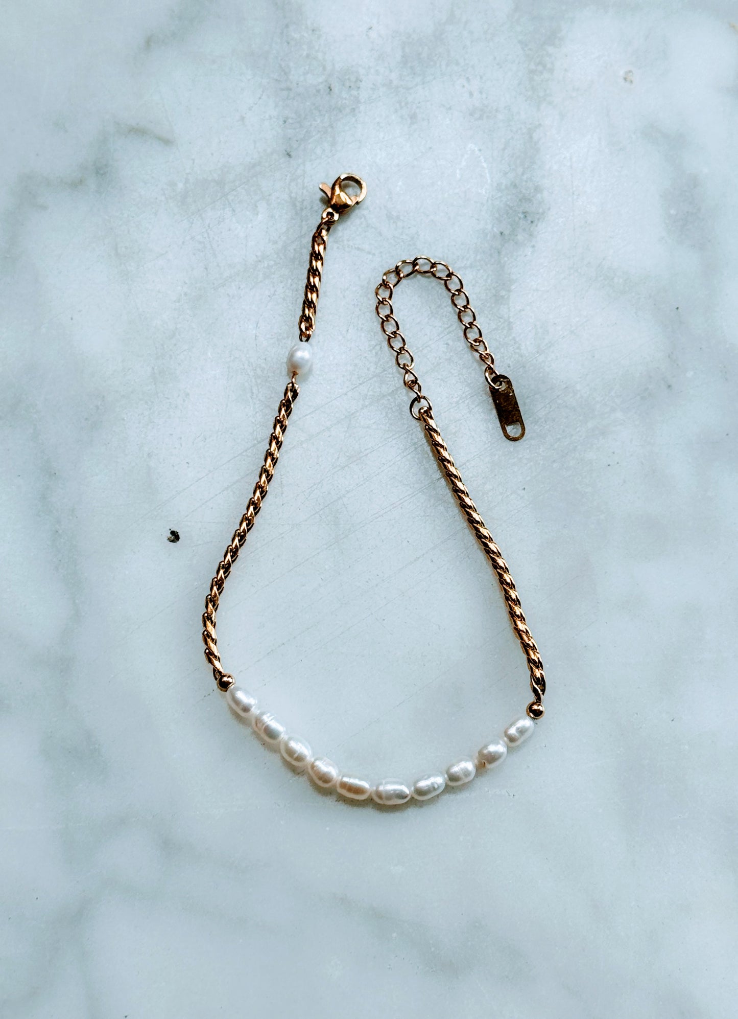 Freshwater Pearl Anklet - Gold