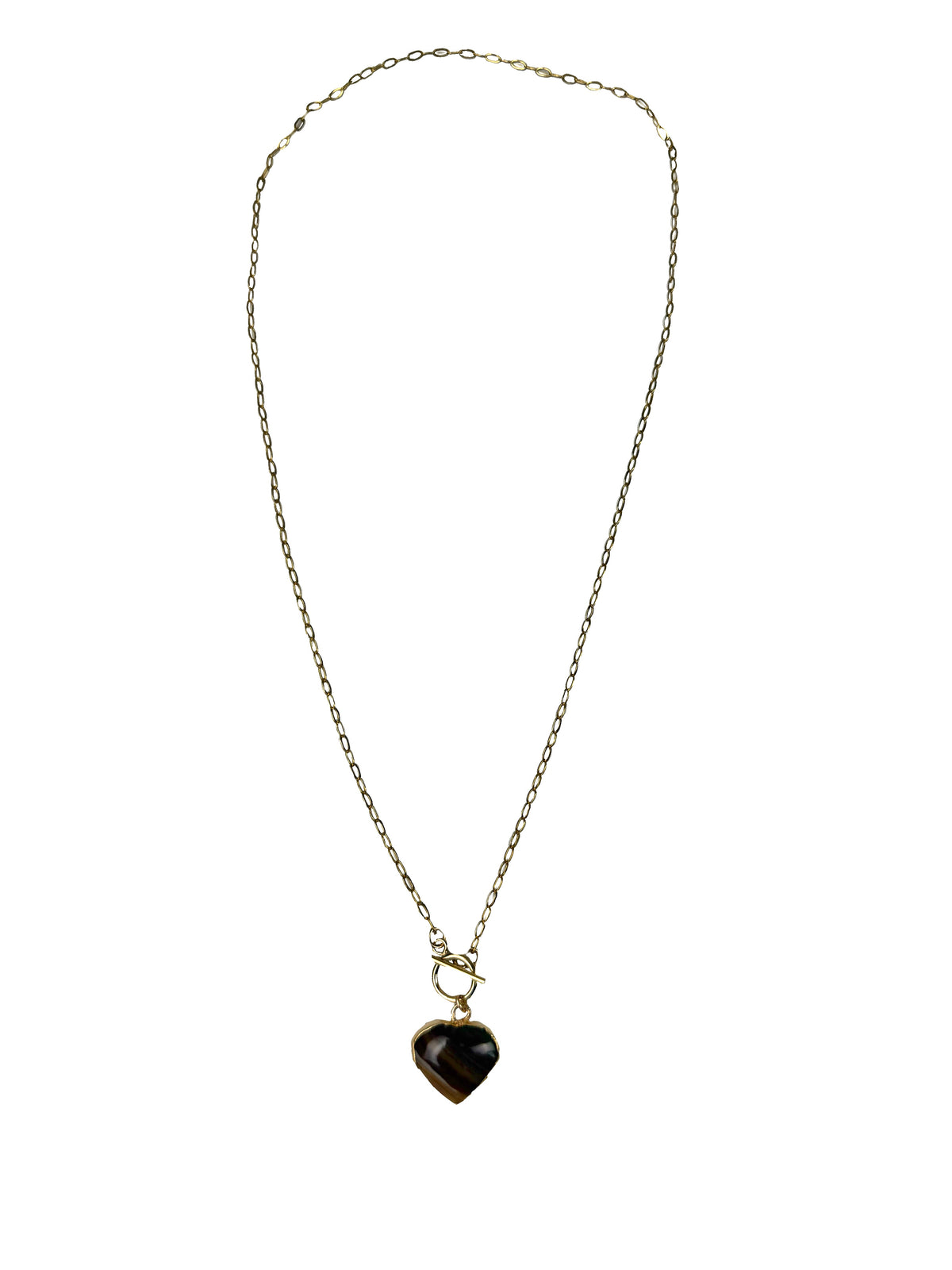 Small Heart Charm Necklace - ASST Stones