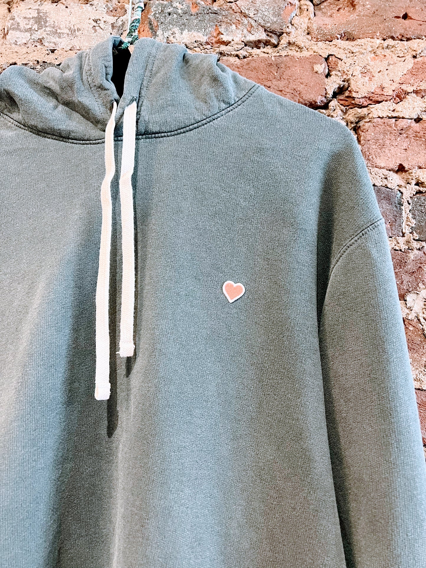 Heart Patch Hoodie - Pepper