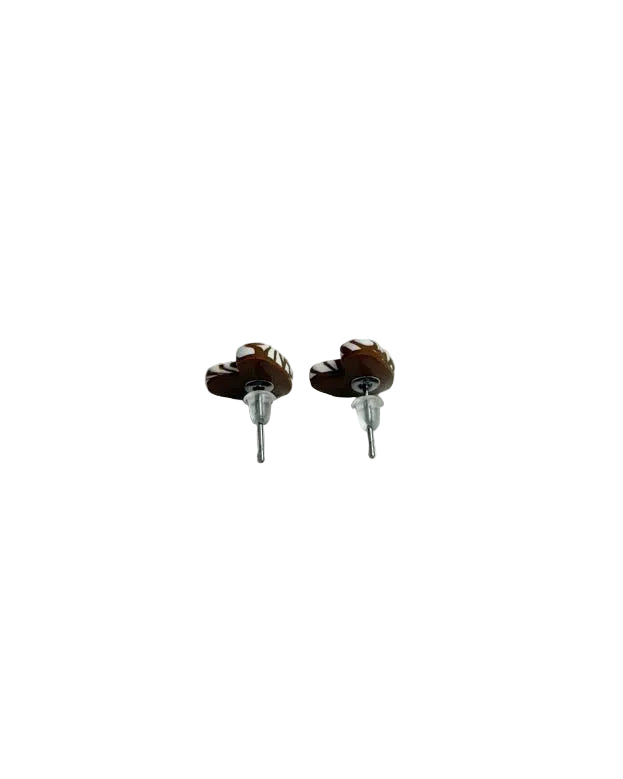 Mosaic Heart Stud - Chestnut
