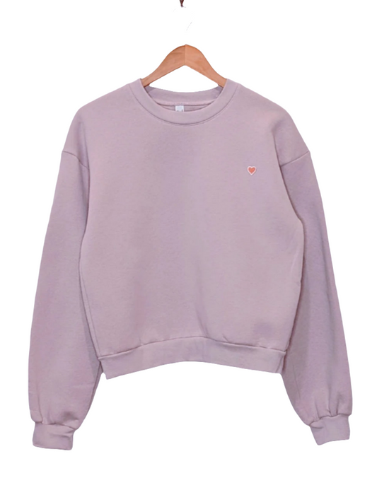 Balloon Sleeve Crew Sweat - Berry Blush