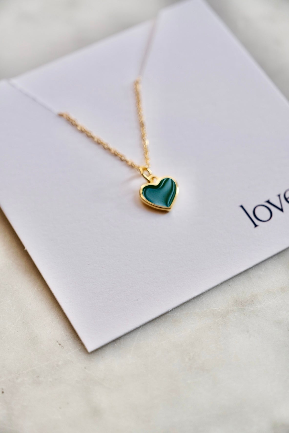 Forest Enamel Heart Pendant Necklace