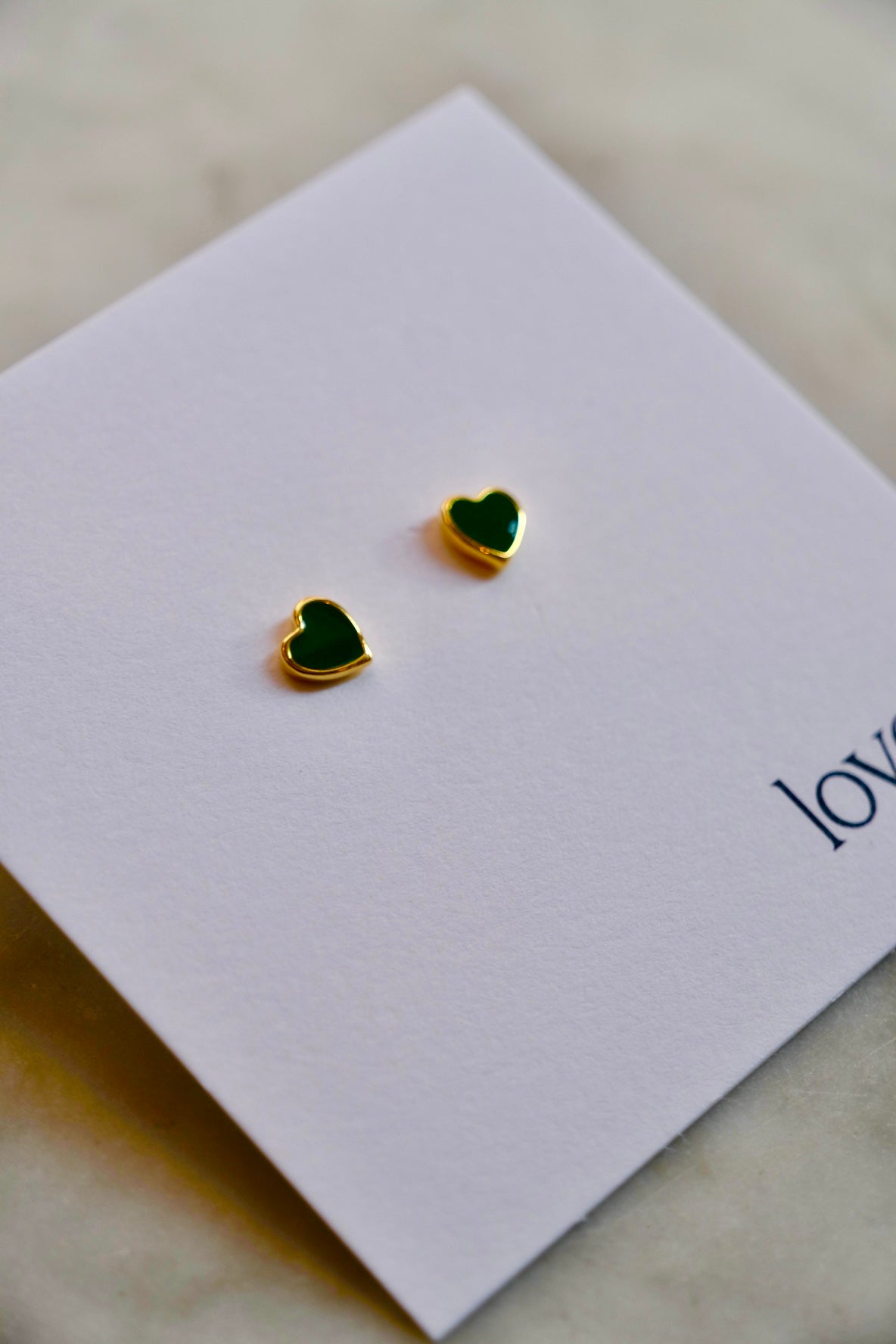 Forest Enamel Heart Studs