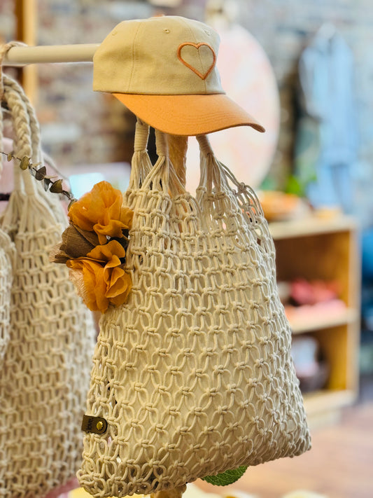 Crochet Mesh Tote - Natural