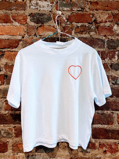 Chainstitch Heart Tee - White