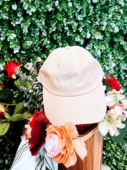 Heart Dad Hat - Khaki