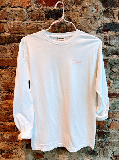 Long Sleeve Fall Fave Tee - White