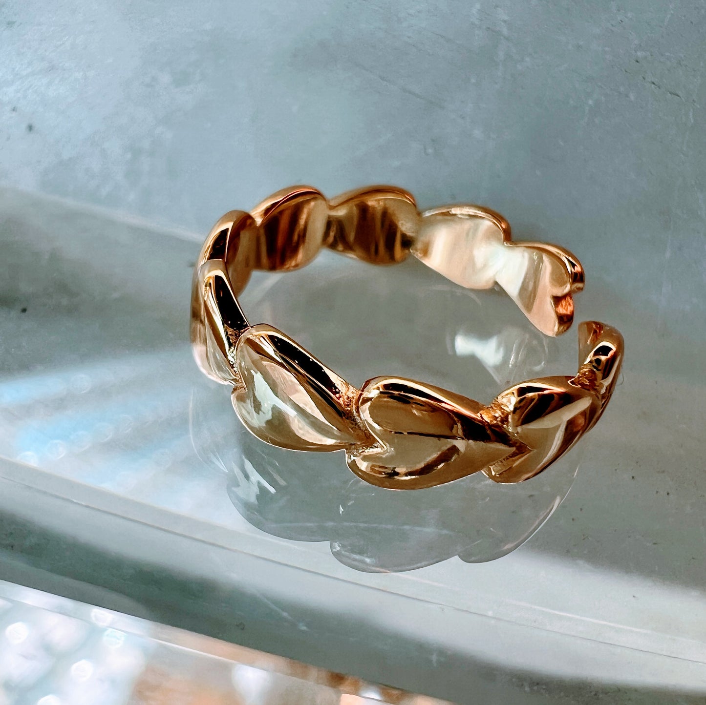 Bubble Heart Ring - Gold