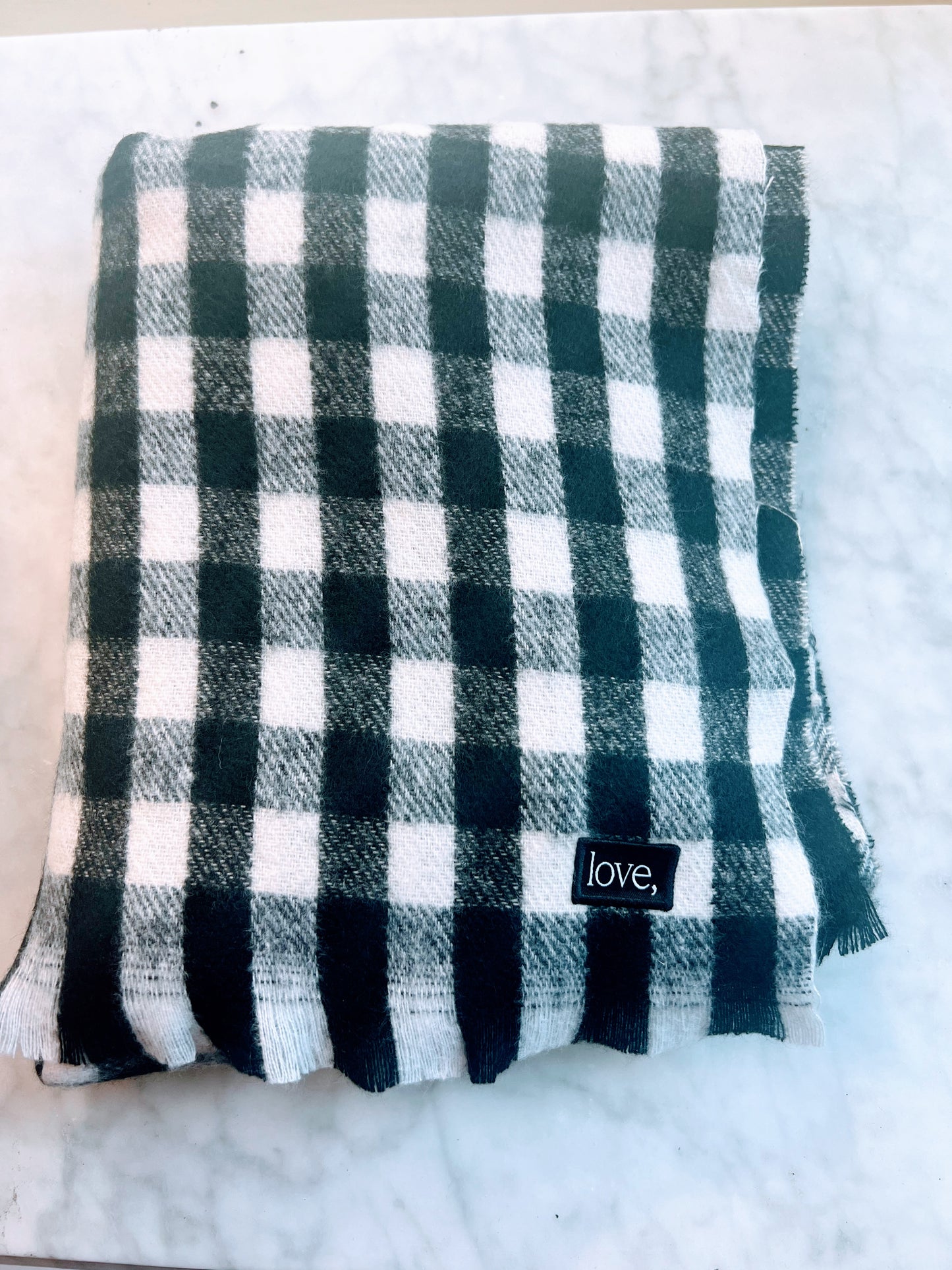 Polar Checkered Scarf - Black