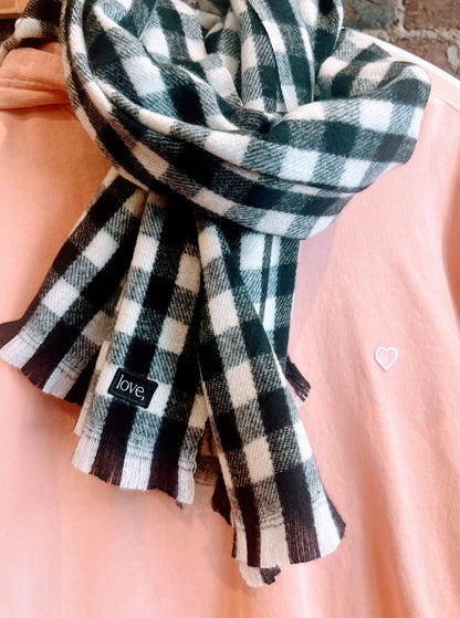 Polar Checkered Scarf - Black