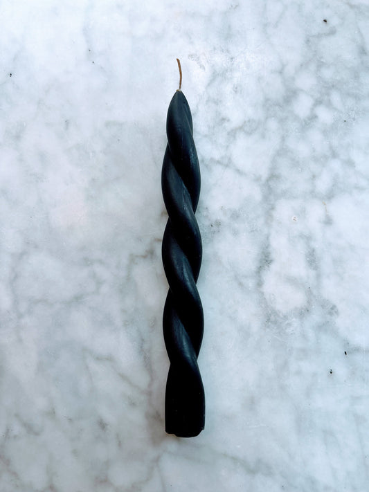 Twist Beeswax Taper - Black