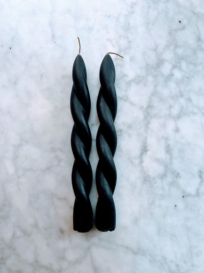 Twist Beeswax Taper - Black