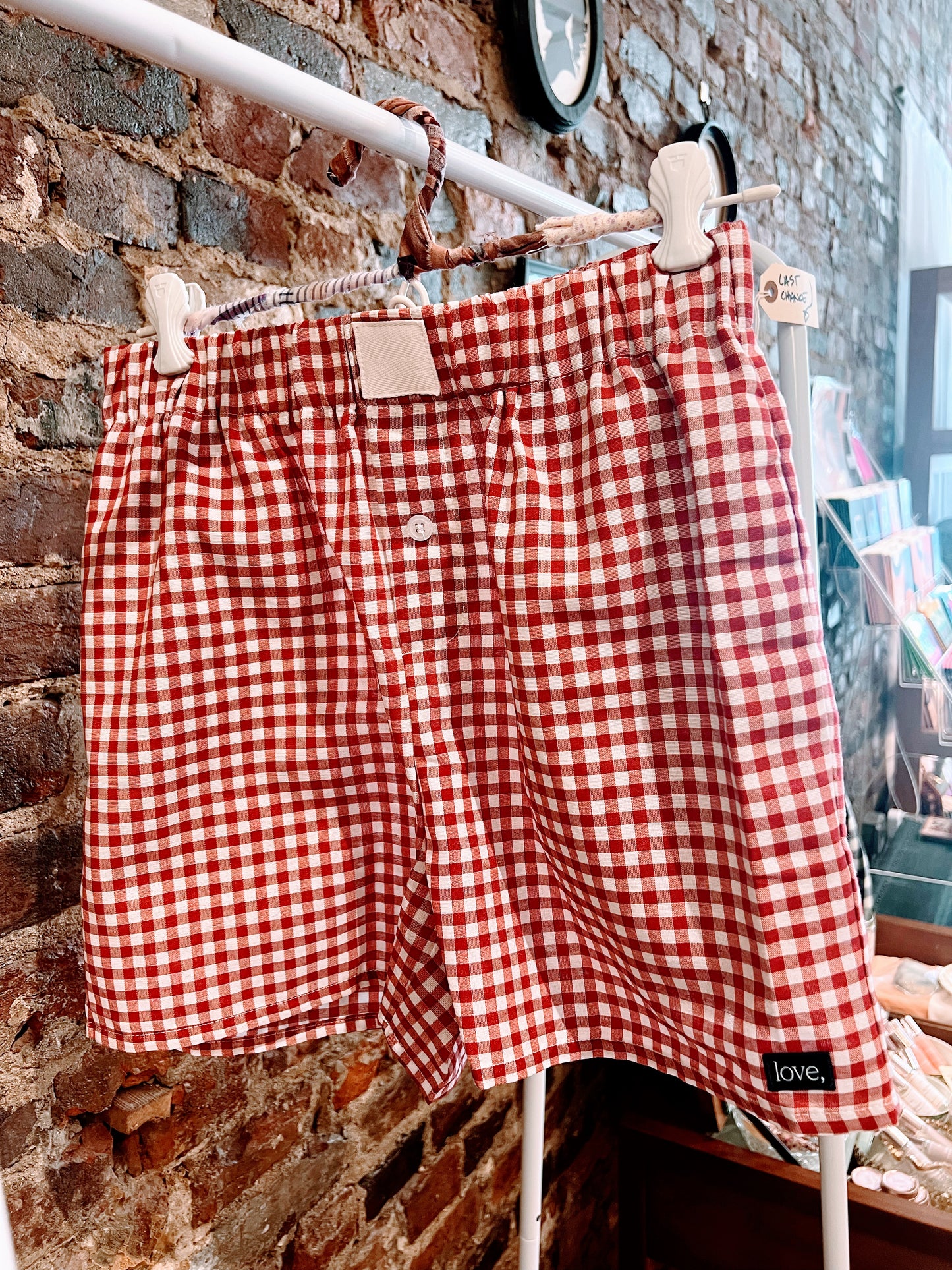 Carefree Red Gingham Boxer