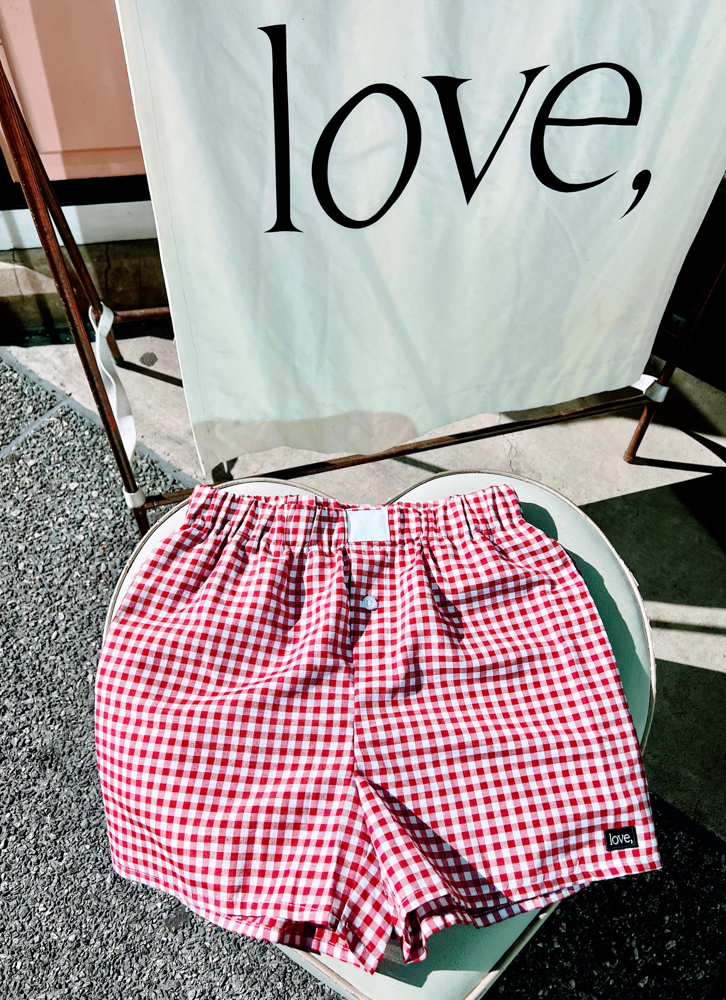 Carefree Red Gingham Boxer