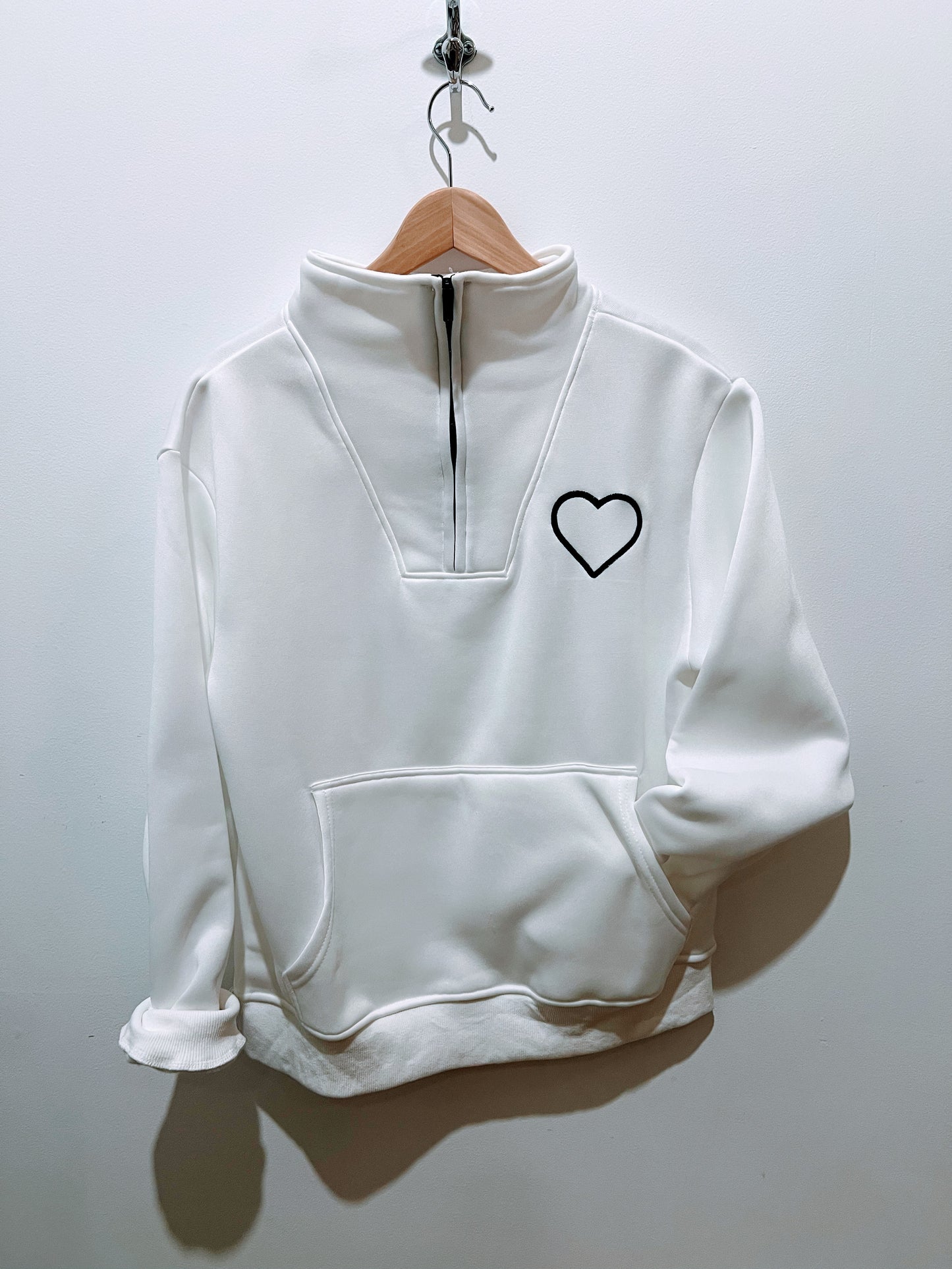 Half Zip Fave Fleece - White