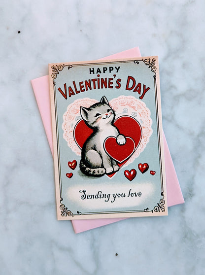 Happy Valentine's Day Kitten Card