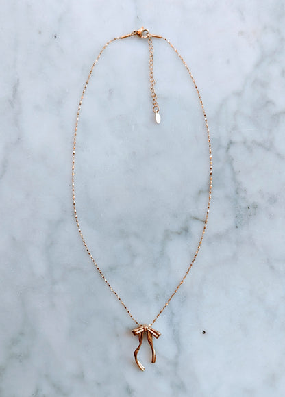 Bow Necklace - Gold