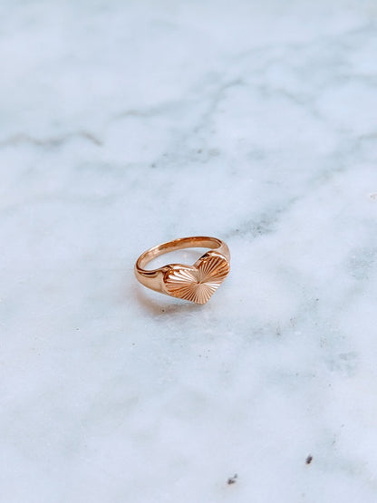 Heart Burst Signet Ring