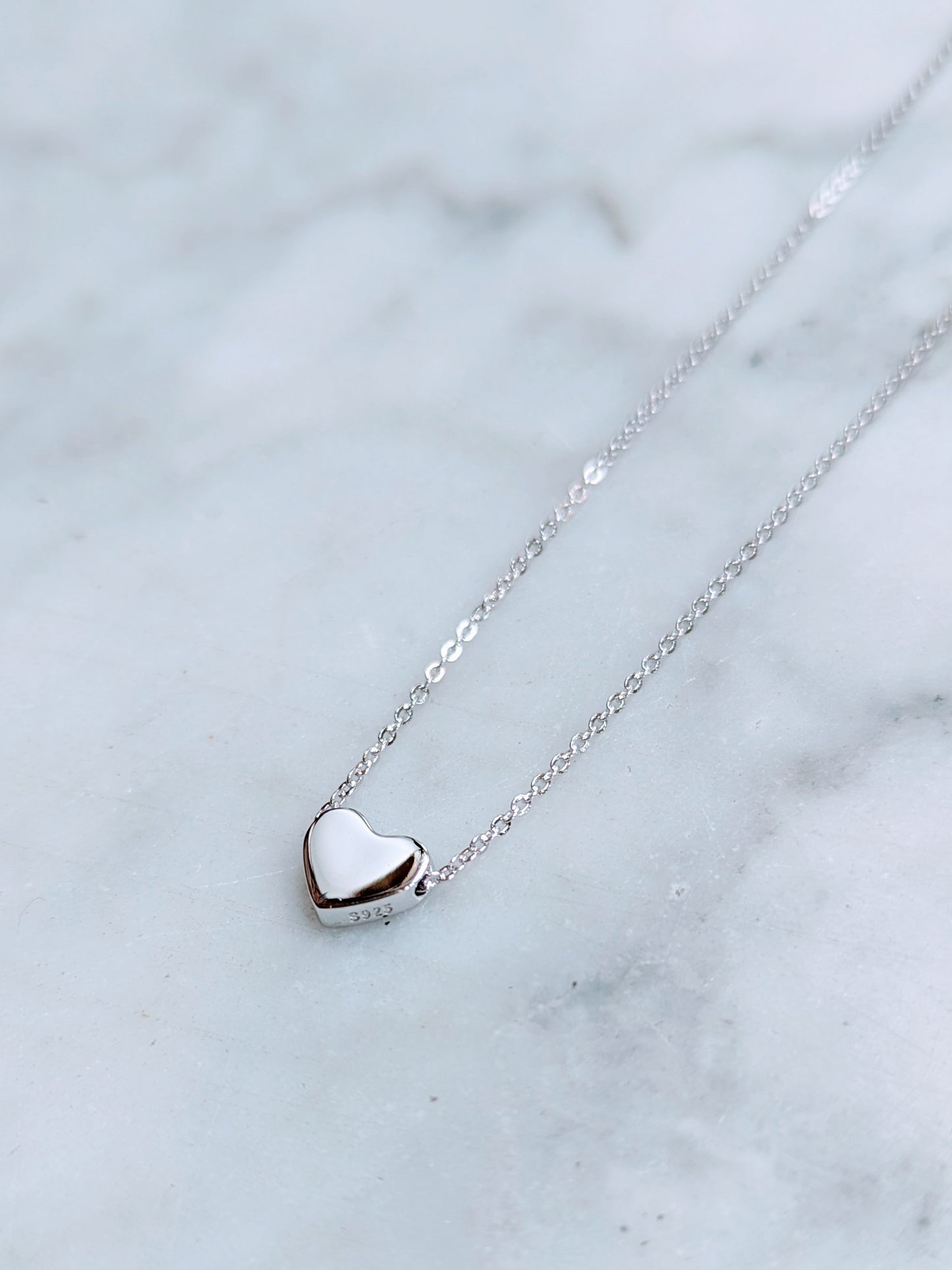 Floating Heart Necklace - Silver