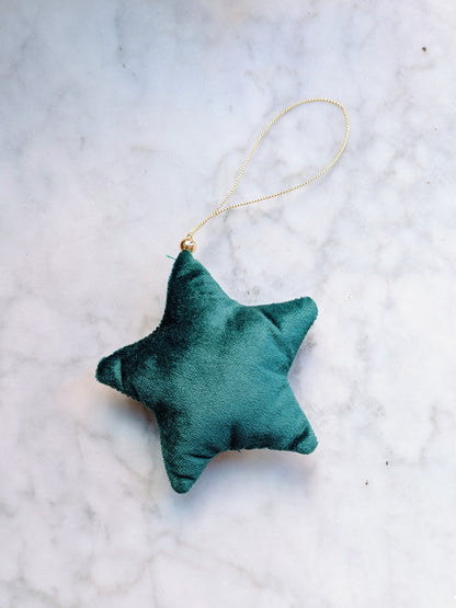 Velvet Star Ornament - Jade