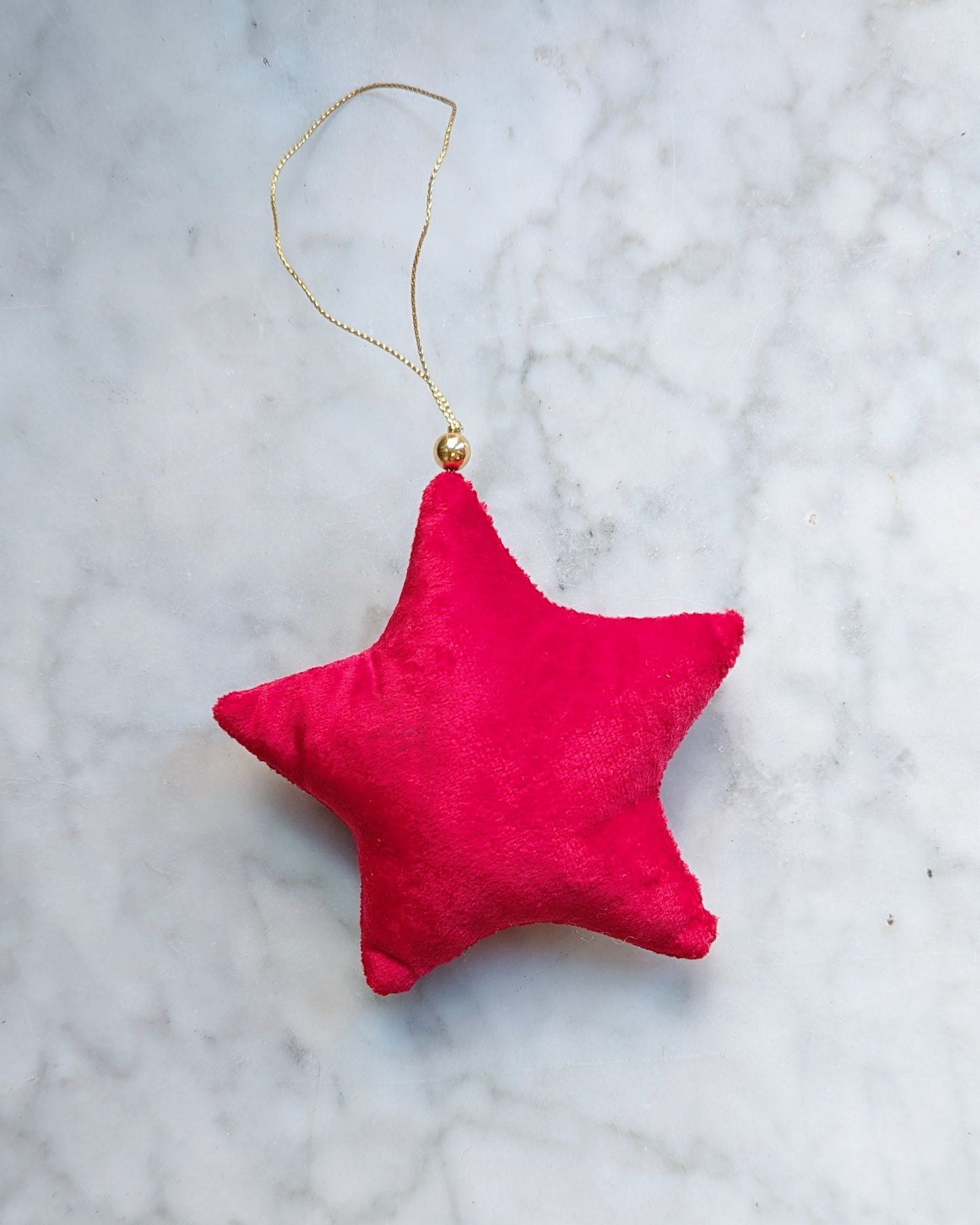 Velvet Star Ornament - Berry