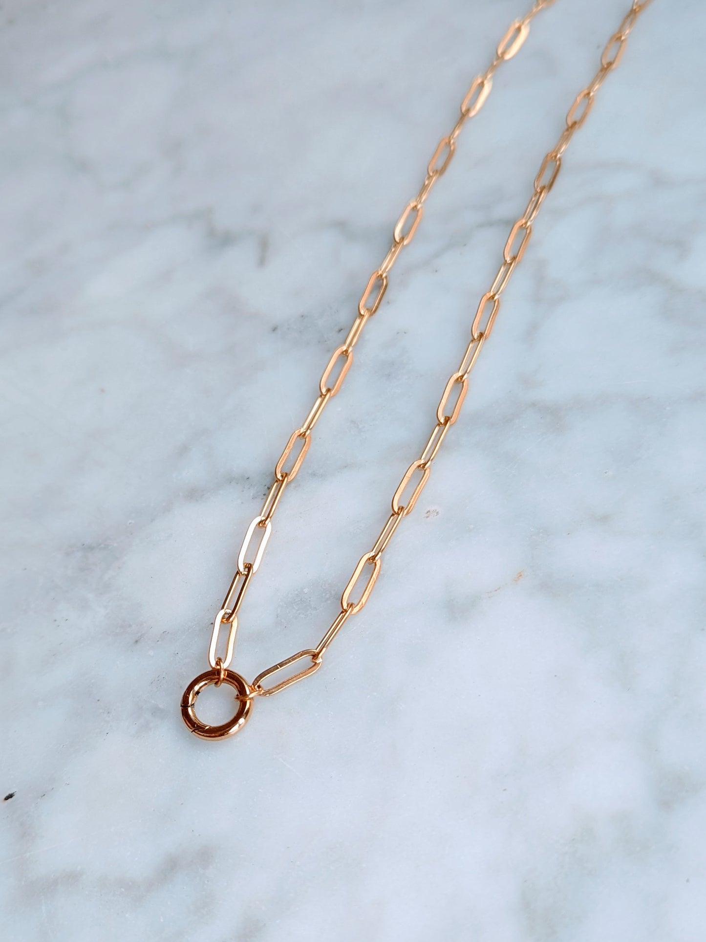 Carabiner Charm Necklace - Gold