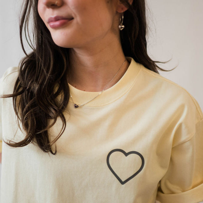 Floating Heart Necklace - Silver