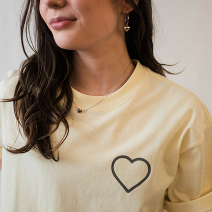 Floating Heart Necklace - Silver