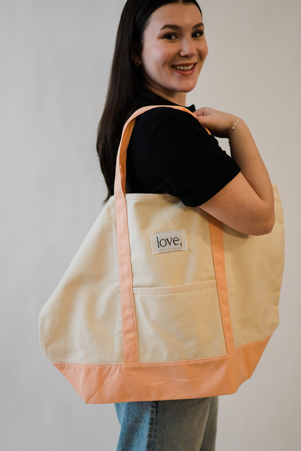 Love the Journey Boat Tote - Coral