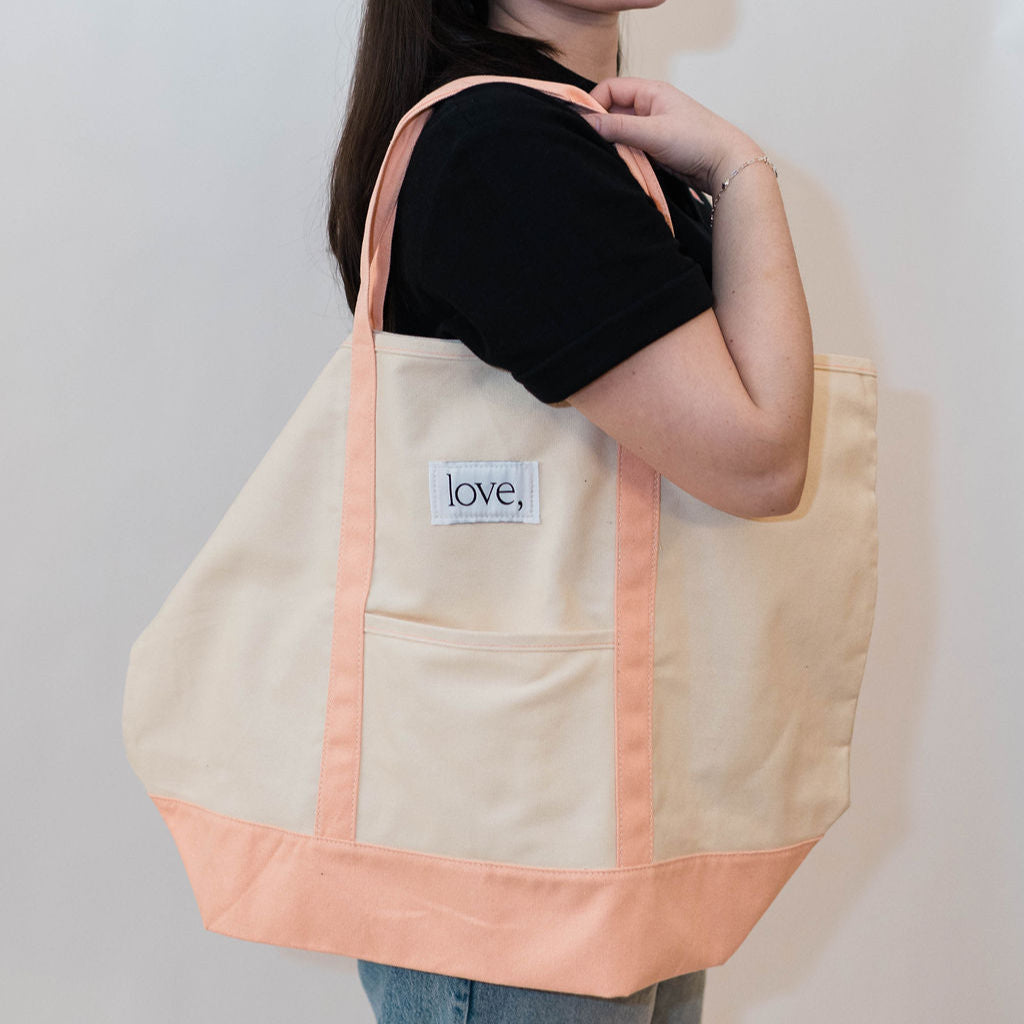 Love the Journey Boat Tote - Coral