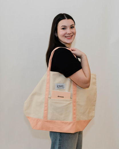 Love the Journey Boat Tote - Coral