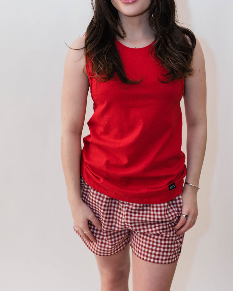 Carefree Red Gingham Boxer