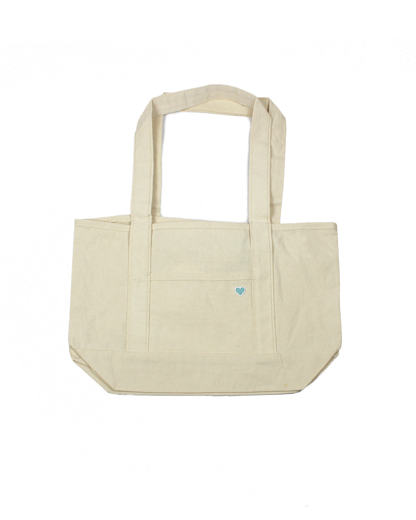 River Side Tote - Heart Patch - Natural + Natural