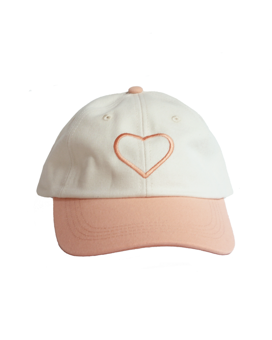 Cap with a heart design on a white background