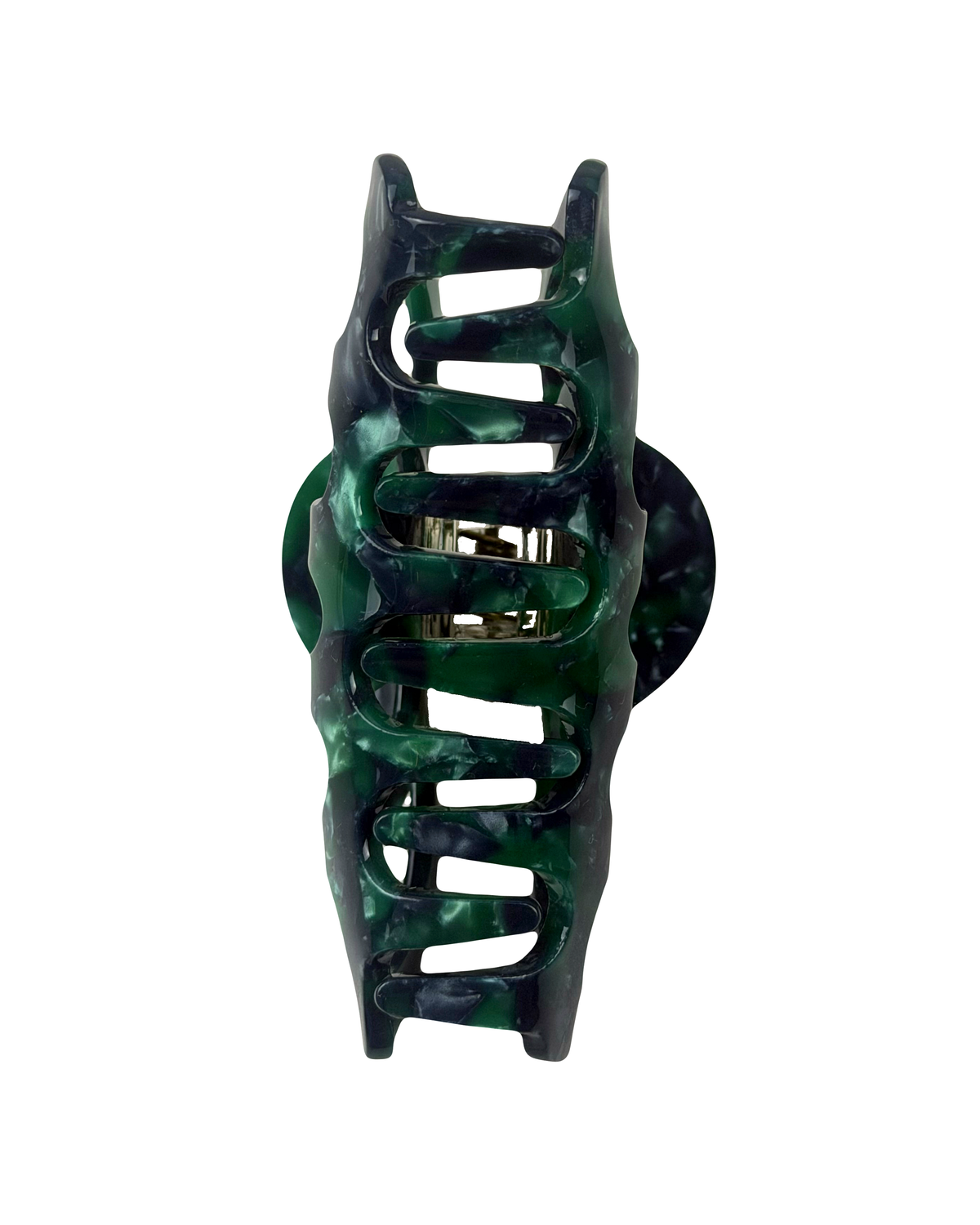 claw clip in emerald from the side