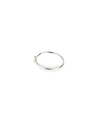 Silver ring on a white background